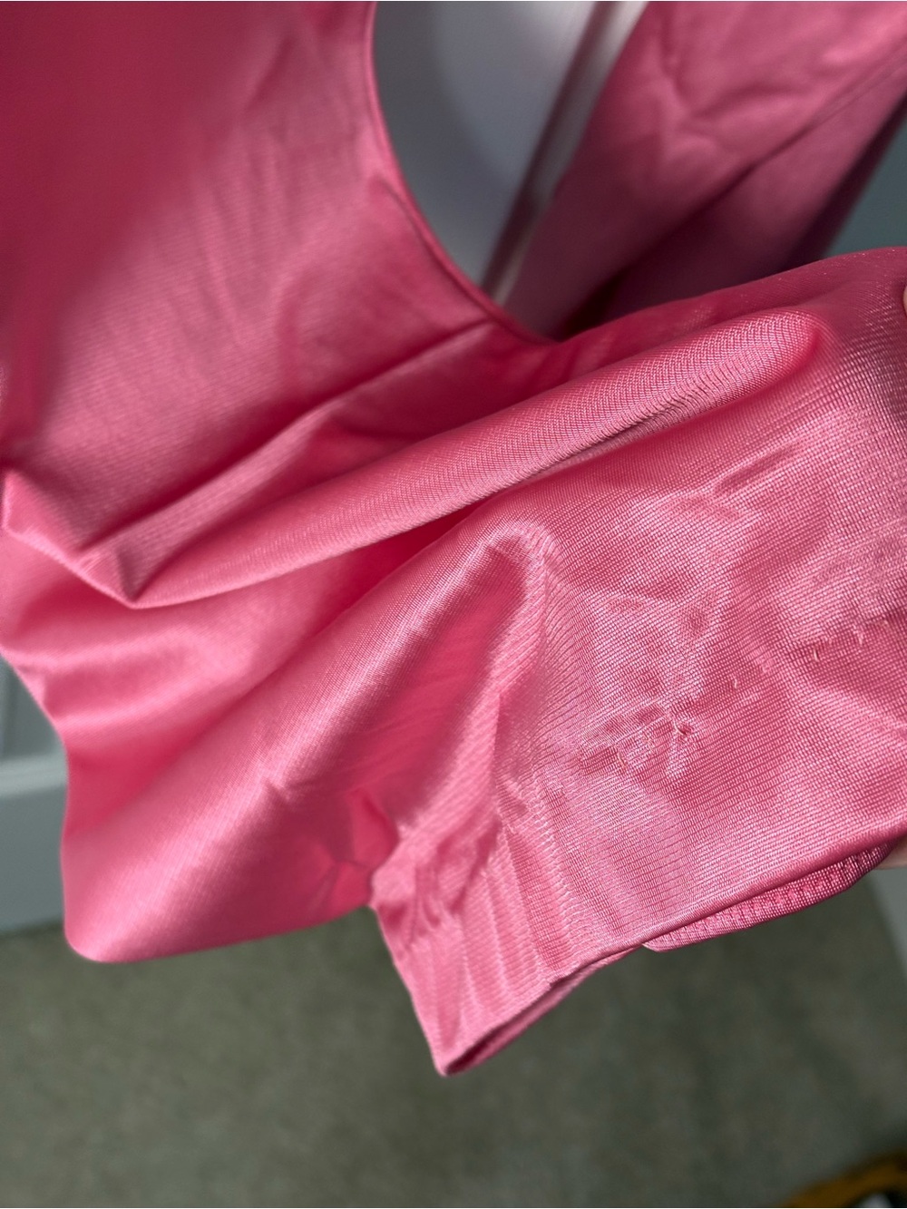 Vanity Fair Pink Satin Pajama Set with Lace Trim - Picture 5 of 7